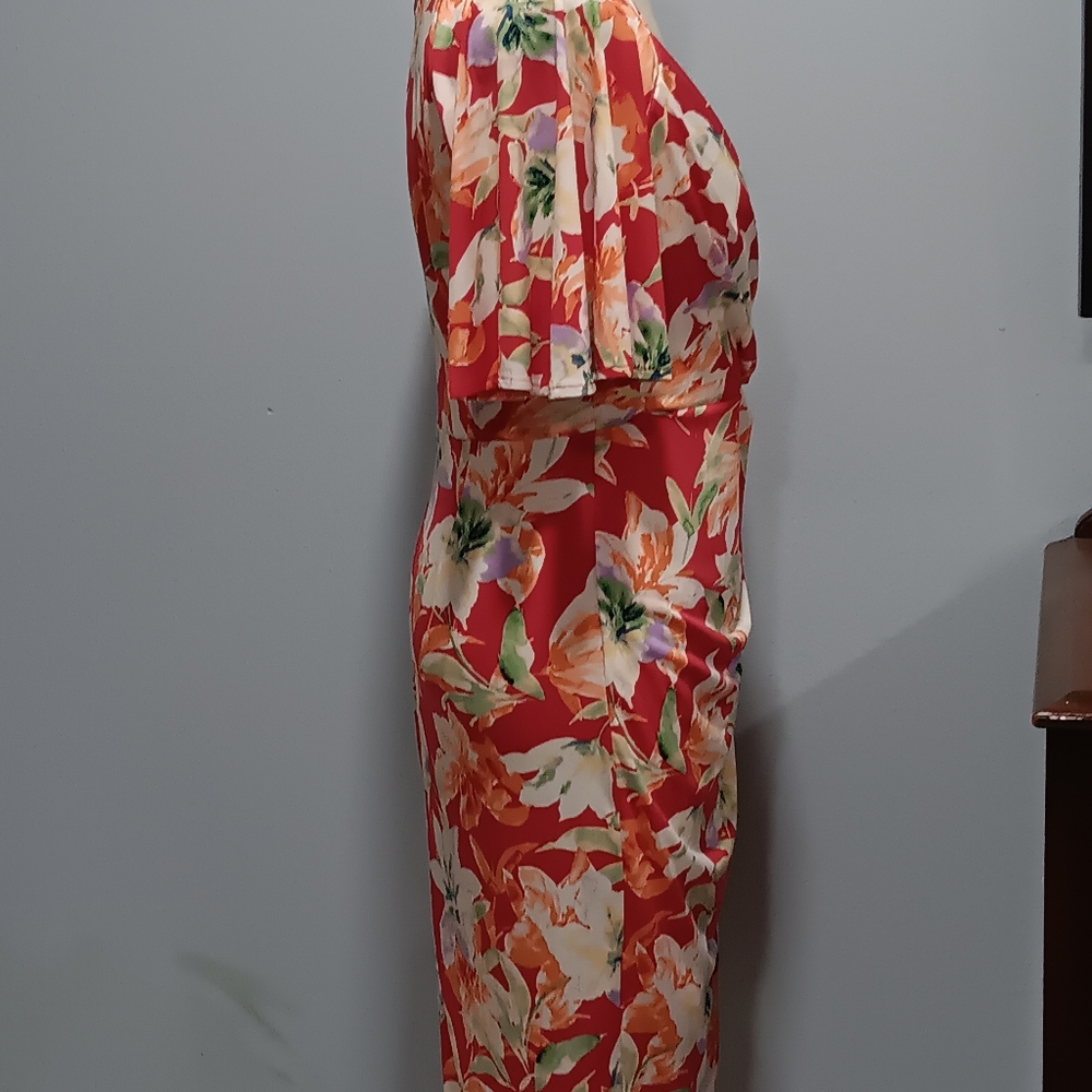 Maggy London Floral Faux wrap dress size 6 - Picture 5 of 6